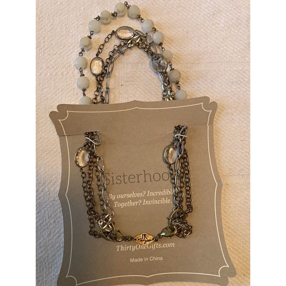 Thirty One 31 Necklace Morning Glow two tone - new